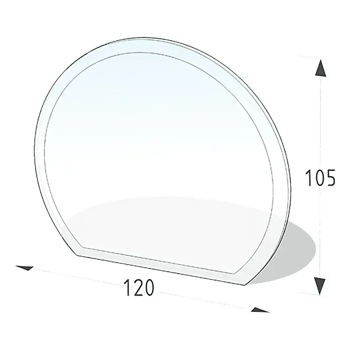 Lienbacher Glasbodenplatte - 105 x 120 cm, Gebogen - Vorderansicht