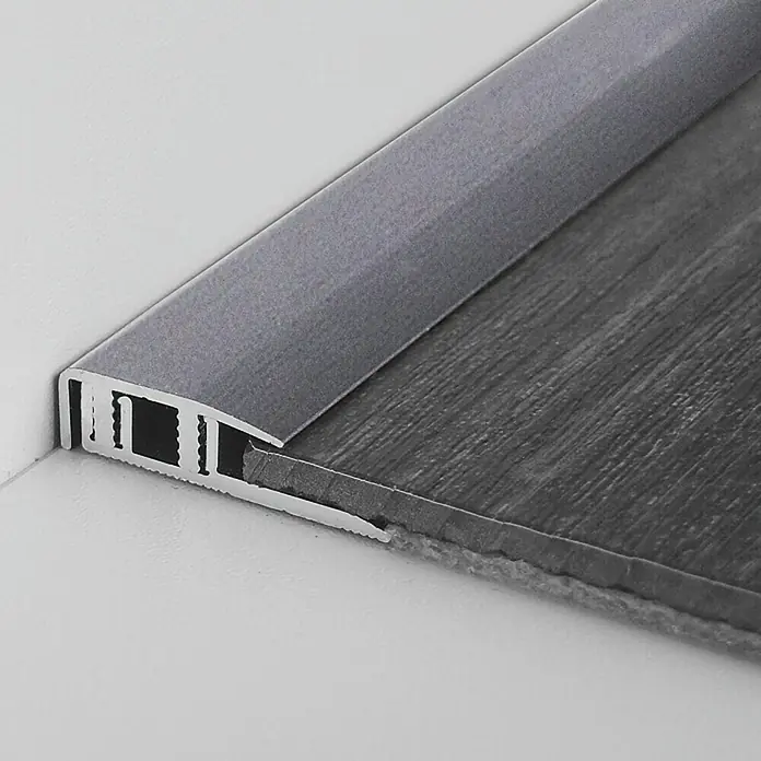 LOGOCLIC Završni profil - Mat plemeniti čelik, 2,7 m x 21 mm, Vrsta montaže: Uticanje - Detaljan prikaz