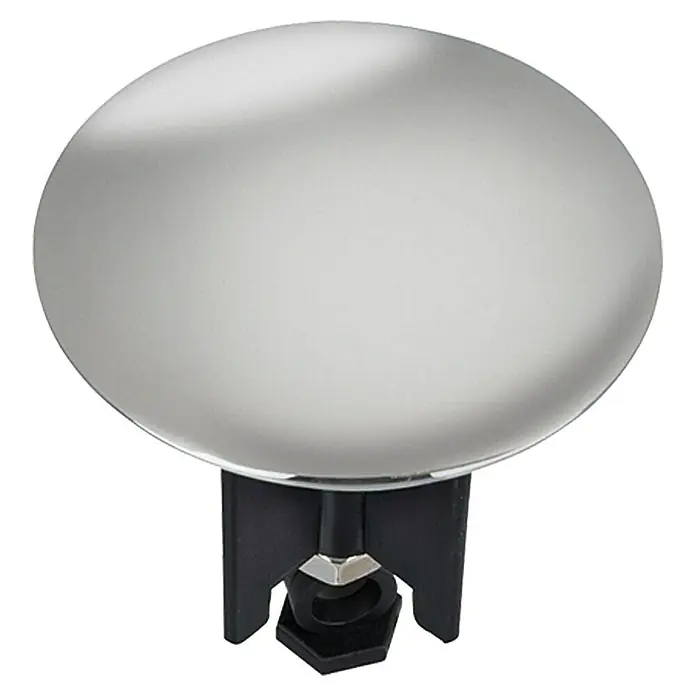 Wenko Čep za odvodni ventil za umivaonik Pluggy XL Chrome - Krom, Promjer: 6,2 cm - Pogled sprijeda