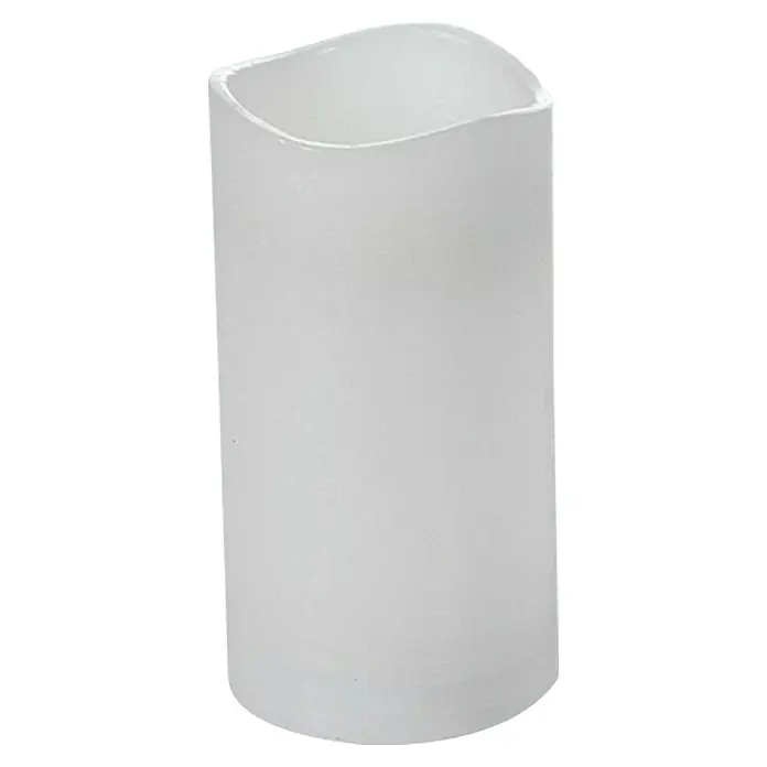 Flower Power LED-Kerze MAGNA - Weiß, Höhe: 14 cm, Durchmesser: 7,5 cm, Echtwachs - Vorderansicht