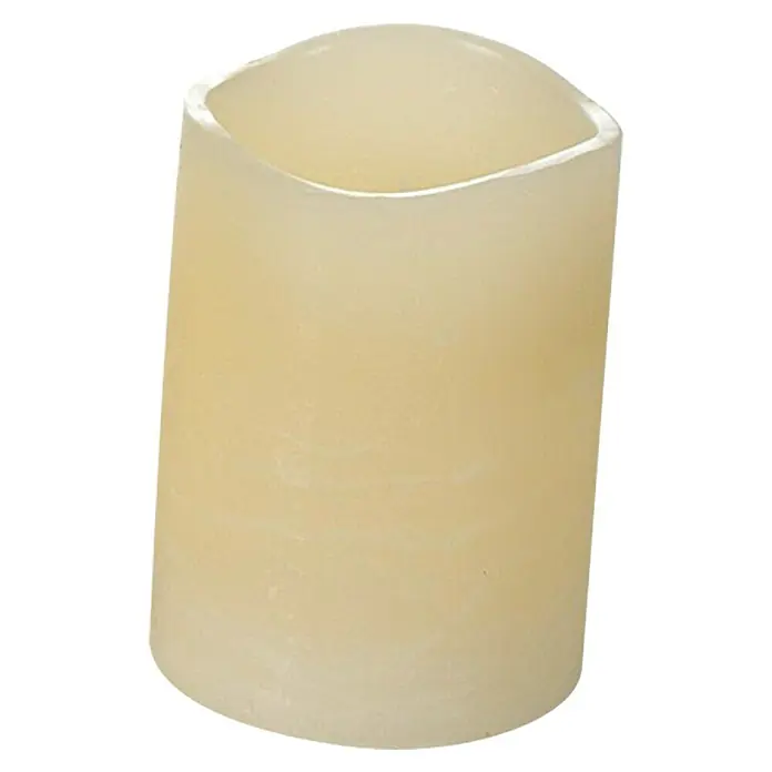 Flower Power LED-Kerze PARVO - Creme, Höhe: 10 cm, Durchmesser: 7,5 cm, Echtwachs - Vorderansicht