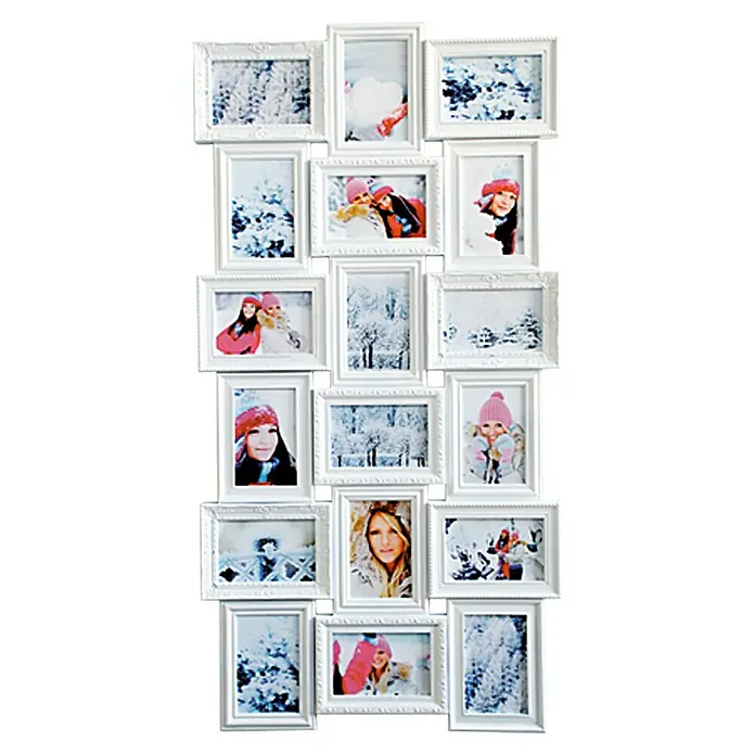 Collagerahmen Barock - Weiß, 18 Bilder à 10 x 15 cm, 102,5 x 52 cm