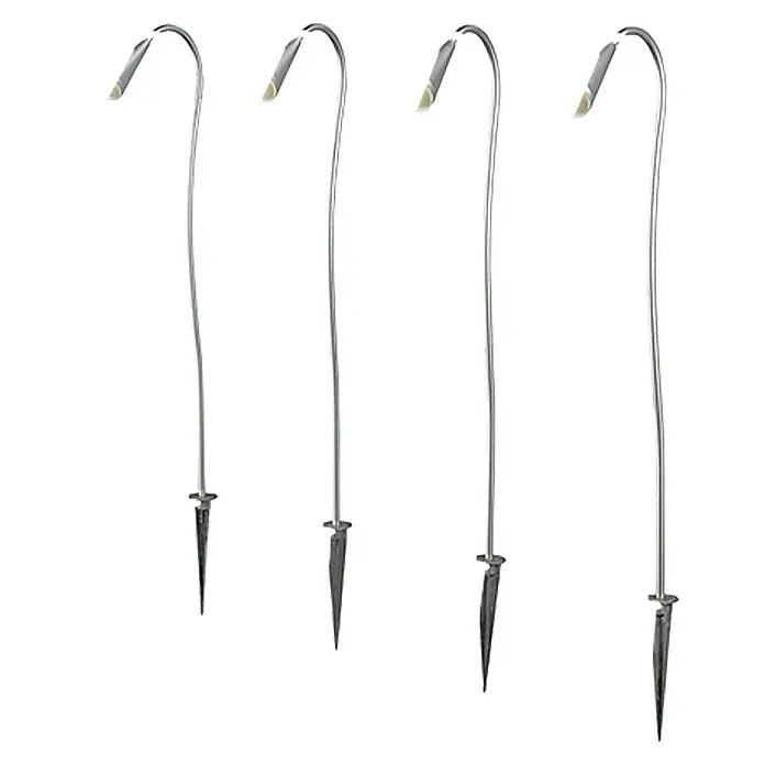 Starlux Set de luces de jardín LED Edna - Número de bombillas: 4 ud., Para exterior, 4 W, Plateado