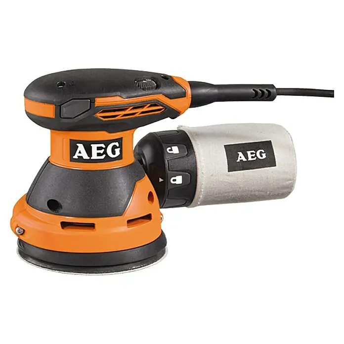 AEG Powertools Exzenterschleifer EX 125 ES - 125 mm, 300 W, Leerlaufdrehzahl: 7.000 U/min - 15.000 U/min - Vorderansicht
