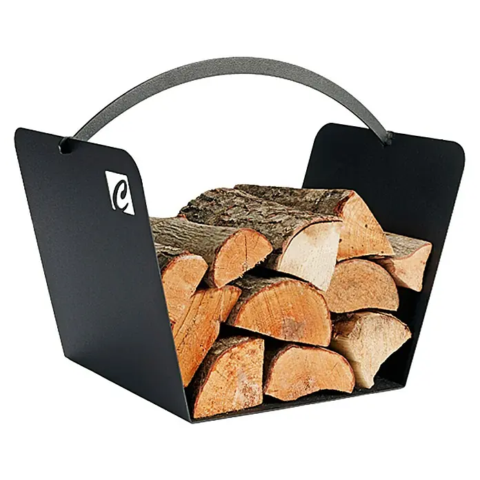 Holzkorb Anna - 30 x 47,5 x 38,8 cm, Stahl, Anthrazit