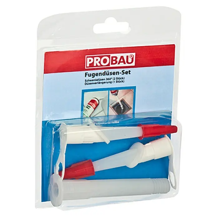 Probau Fugendüsen-Set - 1 x Düsenverlängerung, 2 x Schwenkdüse, Geeignet für: Alle Probau Kartuschen - Vorderansicht