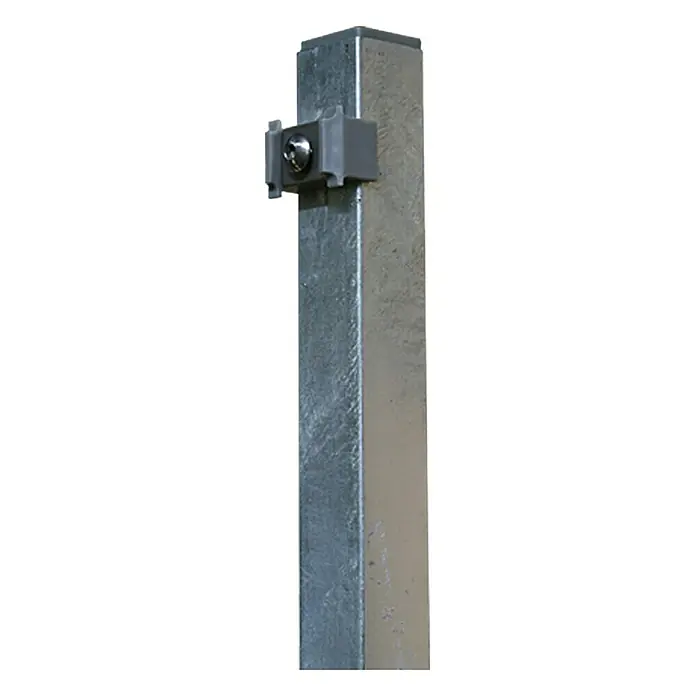 Hadra Afrasteringspaal - Grijs, 40 x 40 x 1.500 mm, Metaal