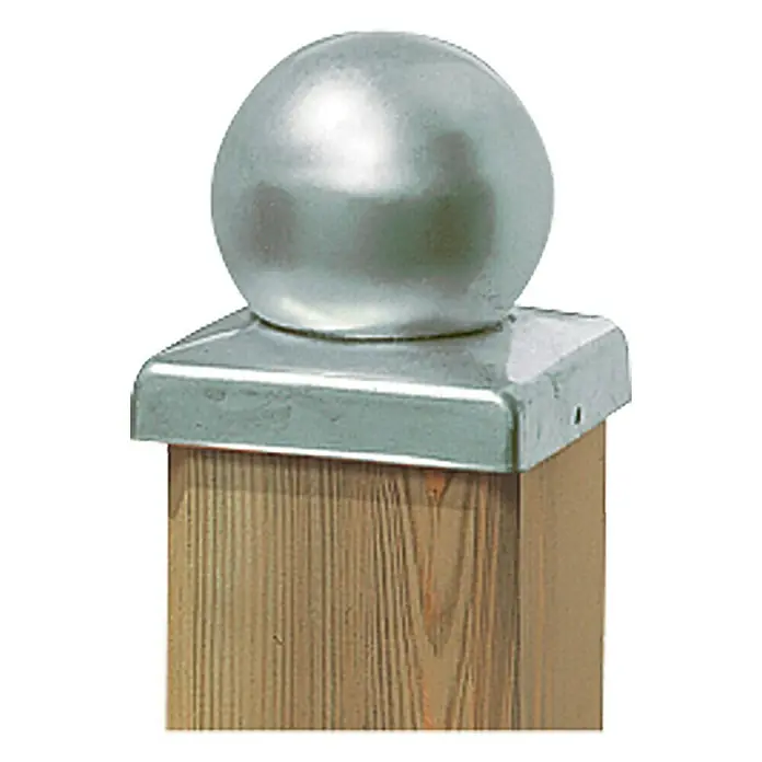 Pfostenkappe - 90 x 90 mm, Mit Kugel, Metall