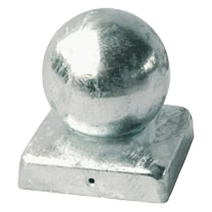 Pfostenkappe - 90 x 90 mm, Mit Kugel, Edelstahl