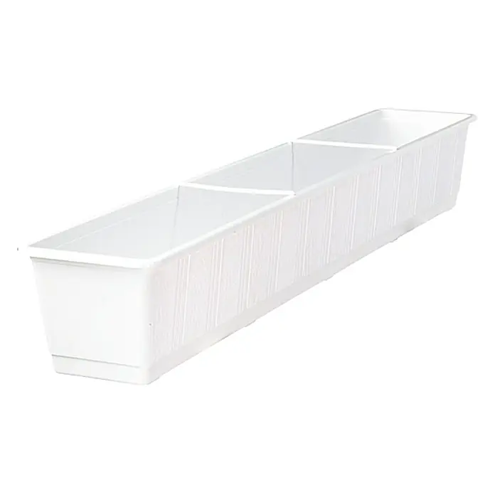 Geli Standard Žardinjera za balkon - Maks. vanjska dužina: 100 cm, Bijele boje - Pogled sprijeda