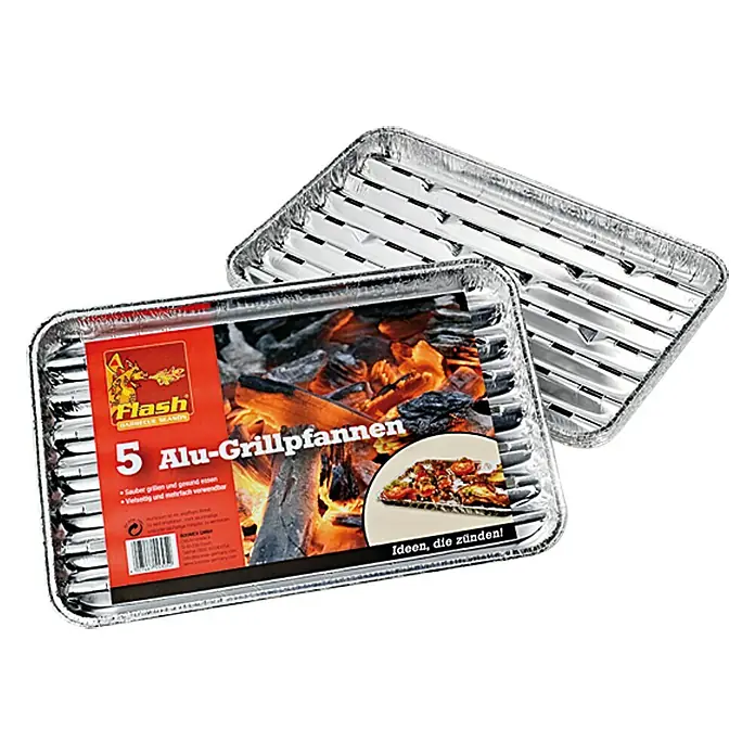 Grillpfanne - Aluminium, 5 Stk. - Vorderansicht