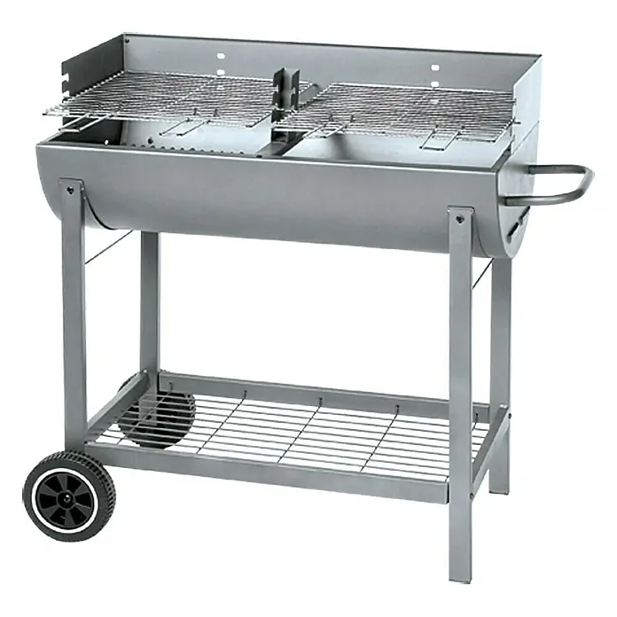 Grillstar Grillwagen Texas - Zilver, Hoofdgrilloppervlak: 82 x 47 cm