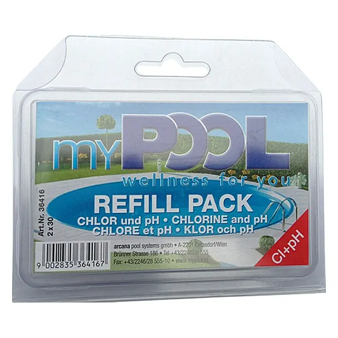 myPool Chlor- & pH-Ersatztabletten - Jeweils 30 Chlor- und pH-Tabletten - Vorderansicht