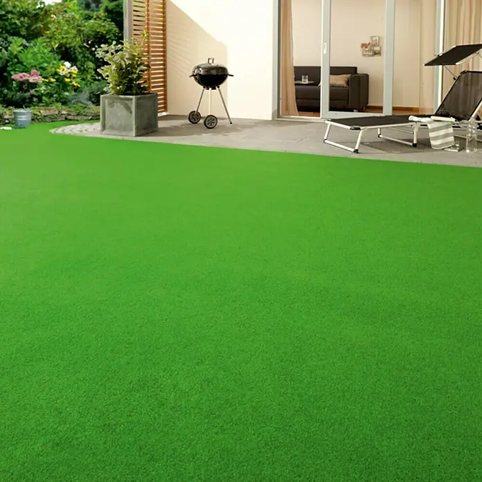 Kunstrasen Meterware Green - Breite: 150 cm, Mit Drainagenoppen, Grün