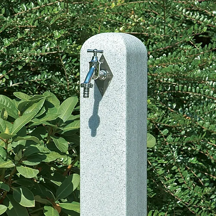 Wasserzapfstelle Poller - Granitfarben, Höhe: 90 cm