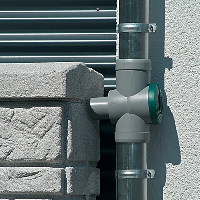 Regensammler Inox - Grau, Grün, Größe Anschluss: 32 mm - Anwendungsbeispiel