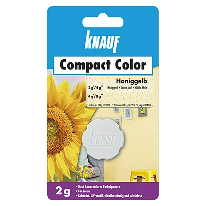 Knauf Putz-Abtönfarbe Compact Color - Honiggelb, 2 g - Vorderansicht