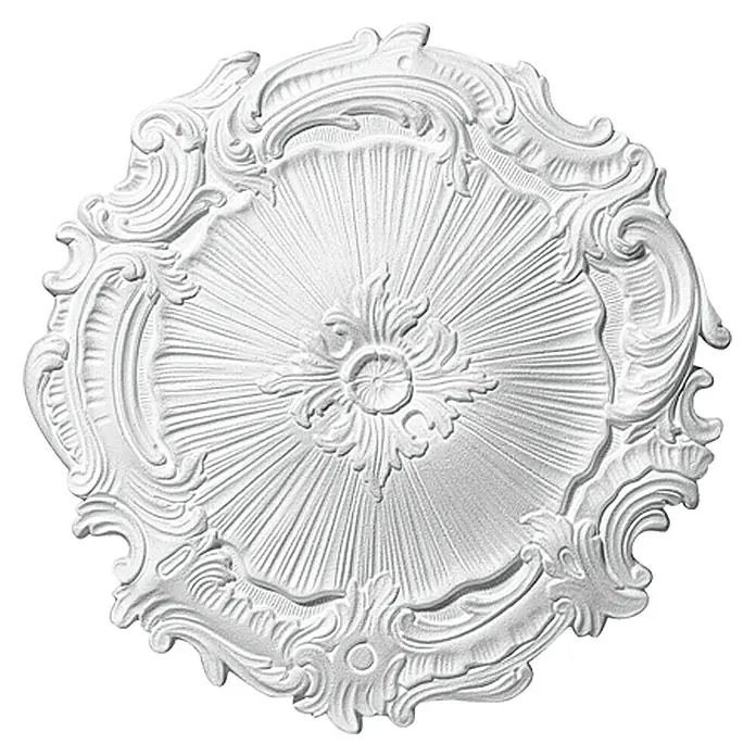 Decosa Rozeta Eleonora - Promjer: 41 cm, Polistirol tvrda pjena, Historizam, Bijele boje - Pogled sprijeda