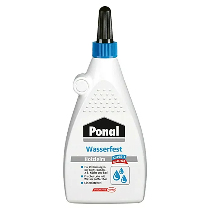 Ponal Holzleim Wasserfest - 225 g, Lösemittelfrei, Transparent (getrocknet) - Vorderansicht