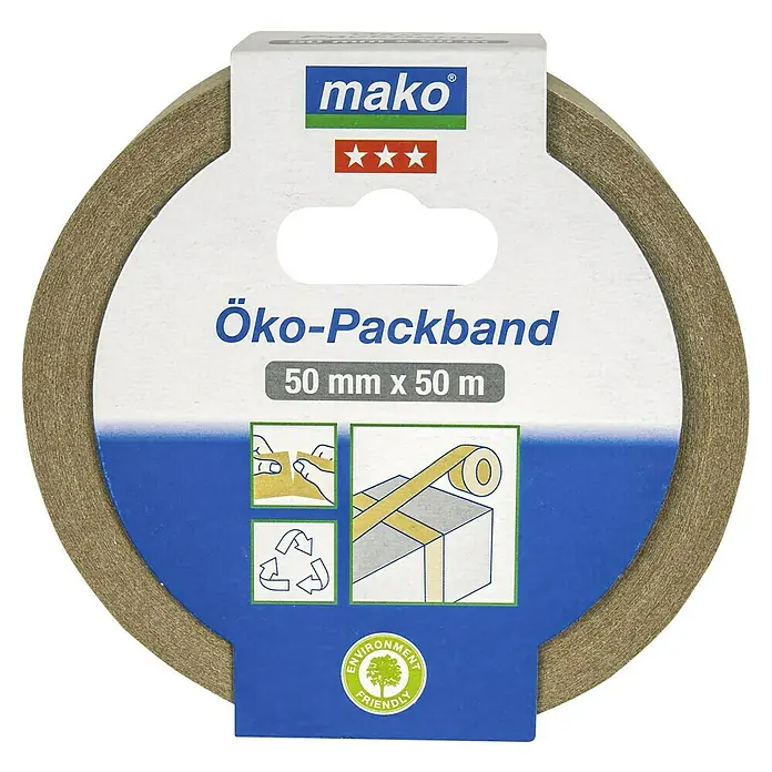 Öko-Packband - Braun, 50 m x 50 mm - Vorderansicht