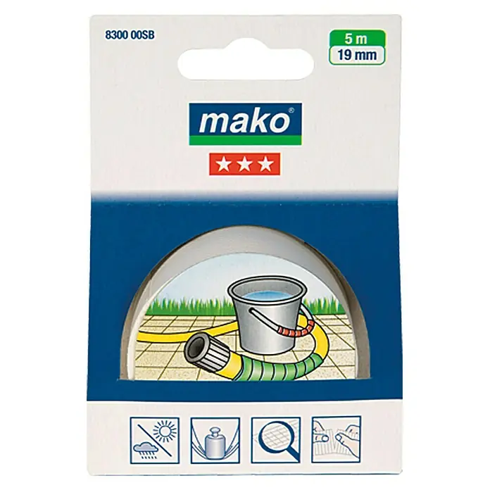 Mako Super-Kraftband - Weiß, 5 m x 19 mm - Vorderansicht