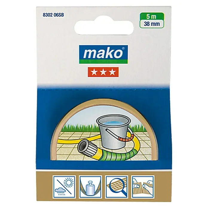 Mako Super-Kraftband - Braun, 5 m x 38 mm - Vorderansicht