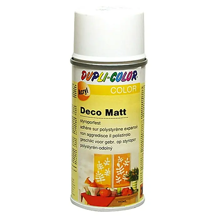 Dupli-Color Deco Mat Acrylspuitlak Wit - Wit, 150 ml, Mat - Vooraanzicht