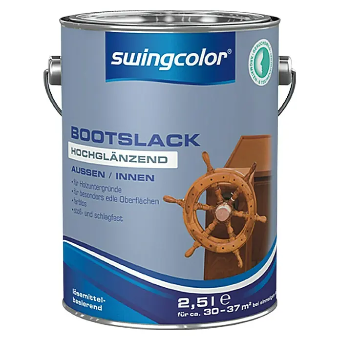 swingcolor Bootslack - Farblos, 2,5 l, Hochglänzend, Innen, Lösemittelbasiert - Vorderansicht