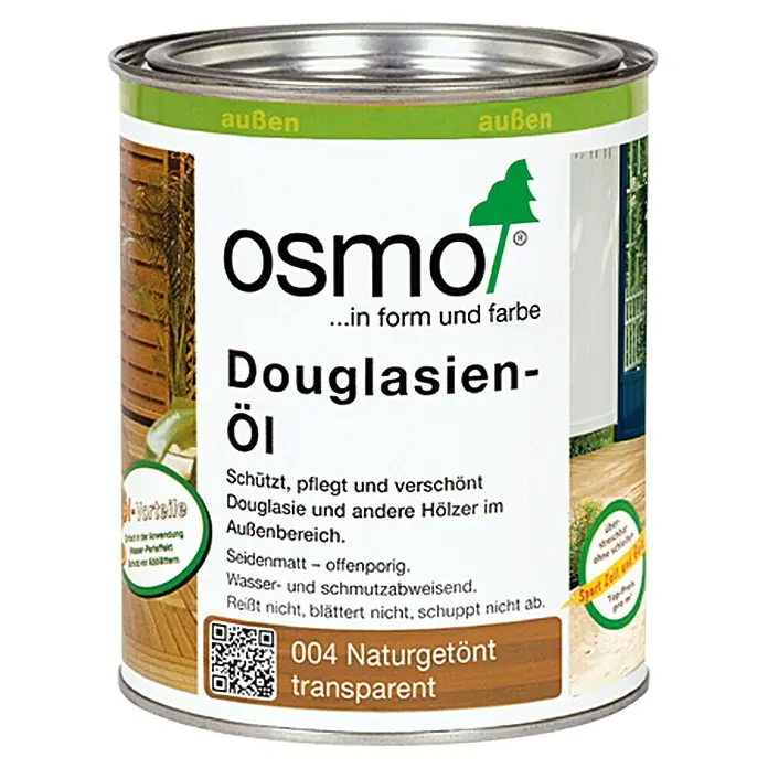Osmo Douglasien-Öl Seidenmatt 004 - 750 ml, Seidenmatt, Natürliche pflanzliche Öle und Wachse - Vorderansicht