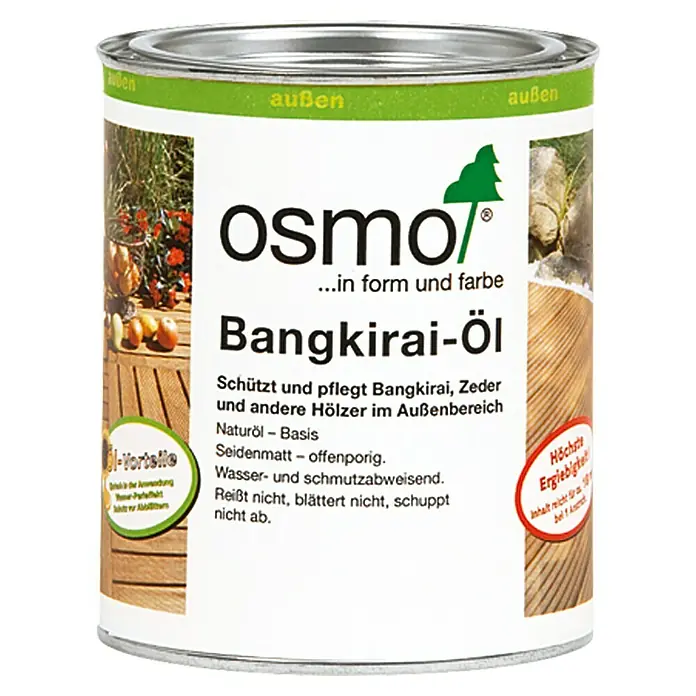 Osmo Bangkirai-Öl 016 - Dunkel, Transparent, 750 ml, Seidenmatt - Vorderansicht