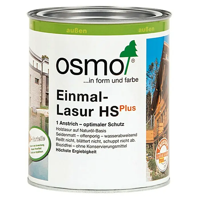 Osmo Einmal-Lasur HS Plus 9221 - Kiefer, 750 ml, Seidenmatt - Vorderansicht