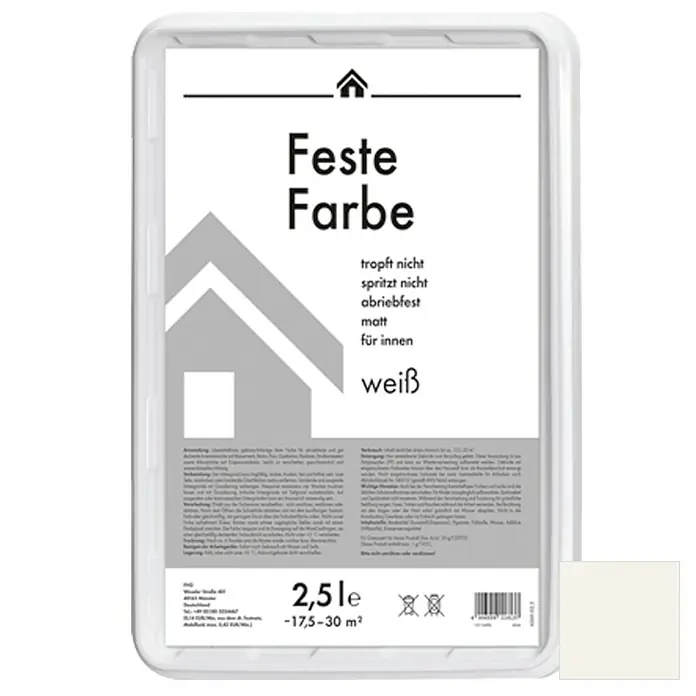 Feste Farbe - Weiß, 2,5 l, Matt
