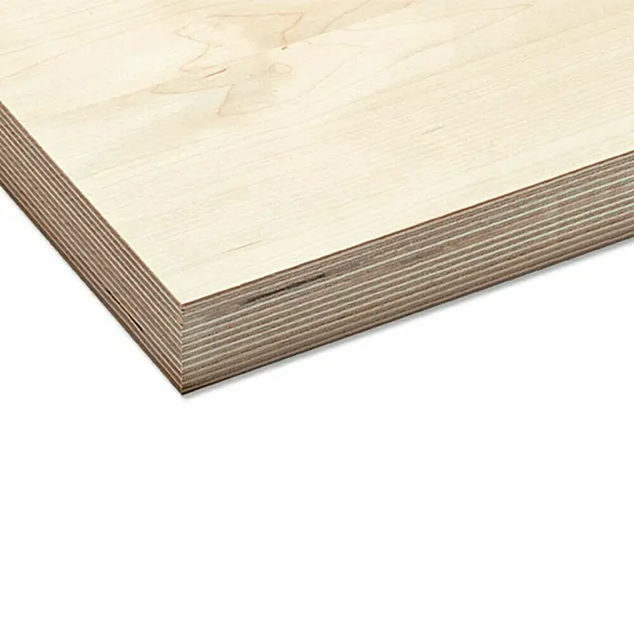 Multiplexplatte nach Maß - Birke, Max. Zuschnittsmaß: 3.000 x 1.500 mm, Stärke: 12 mm - Rechte Seitenansicht