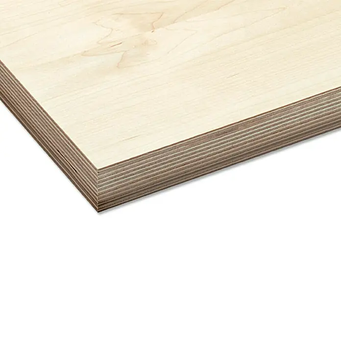 Multiplexplatte nach Maß - Birke, Max. Zuschnittsmaß: 3.000 x 1.500 mm, Stärke: 18 mm - Rechte Seitenansicht