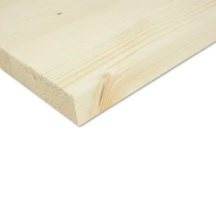 Leimholzplatte nach Maß - Fichte, Max. Zuschnittsmaß: 2.500 x 1.220 mm, Stärke: 27 mm - Rechte Seitenansicht