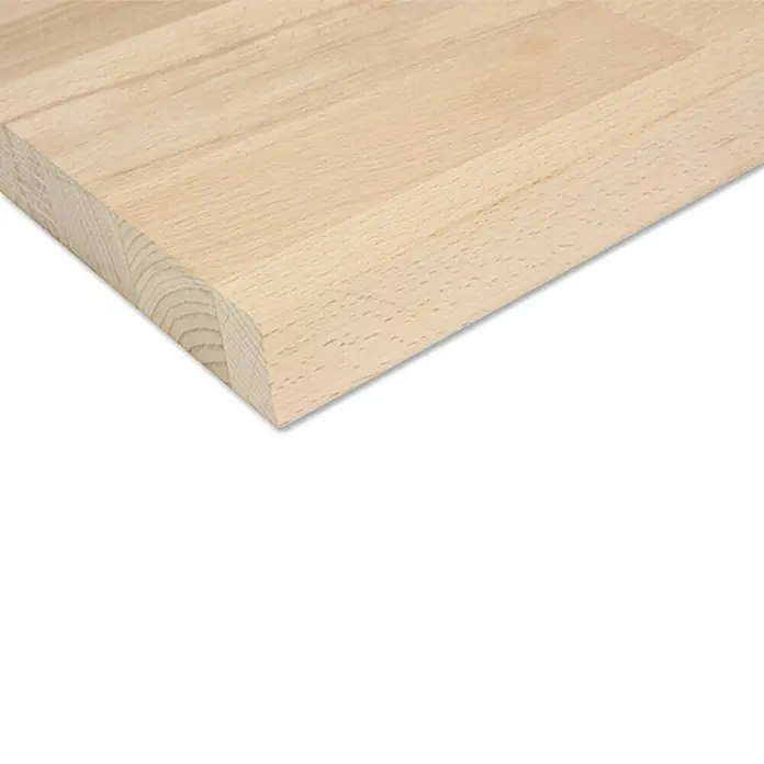 Leimholzplatte nach Maß - Buche, Max. Zuschnittsmaß: 2.500 x 1.220 mm, Stärke: 27 mm - Rechte Seitenansicht