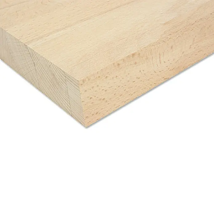 Leimholzplatte nach Maß - Buche, Max. Zuschnittsmaß: 2.500 x 1.220 mm, Stärke: 40 mm - Rechte Seitenansicht
