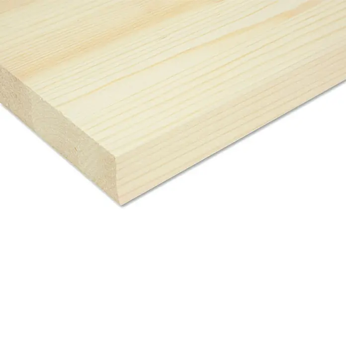 Leimholzplatte nach Maß - Kiefer, Max. Zuschnittsmaß: 2.500 x 1.220 mm, Stärke: 27 mm - Rechte Seitenansicht