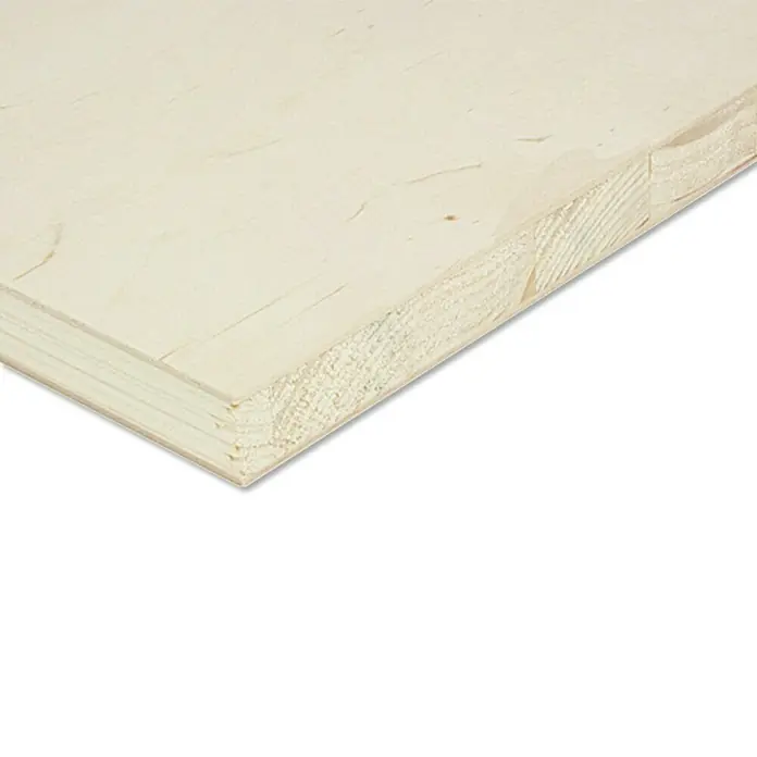 Tischlerplatte nach Maß - Erle, Max. Zuschnittsmaß: 2.500 x 1.250 mm, Stärke: 22 mm - Rechte Seitenansicht
