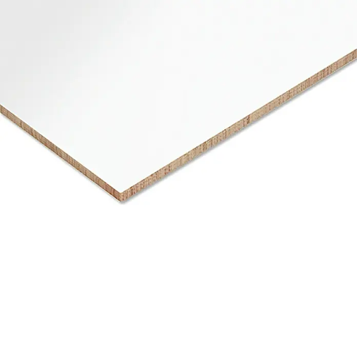 Hartfaserplatte nach Maß - Weiß, Max. Zuschnittsmaß: 2.800 x 2.070 mm, Stärke: 5 mm - Rechte Seitenansicht