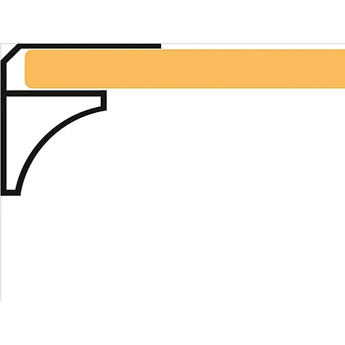 BaukulitVox Basic-Line Boei- en afsluitlijst - Wit, 3.000 x 37 x 40 mm - Toepassingsvoorbeeld