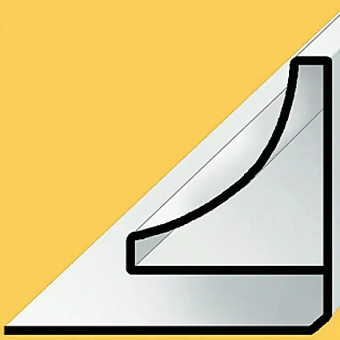 BaukulitVox Basic-Line Boei- en afsluitlijst - Wit, 3.000 x 37 x 40 mm - Zijaanzicht links