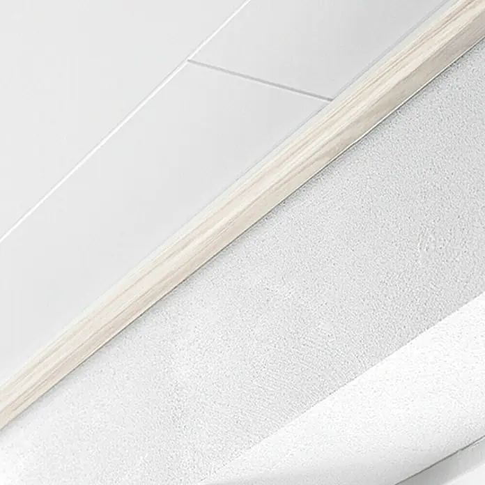 LOGOCLIC Završna stropna lajsna Jasen bijeli - 2,6 m x 36 mm x 16 mm - Živopisni prikaz