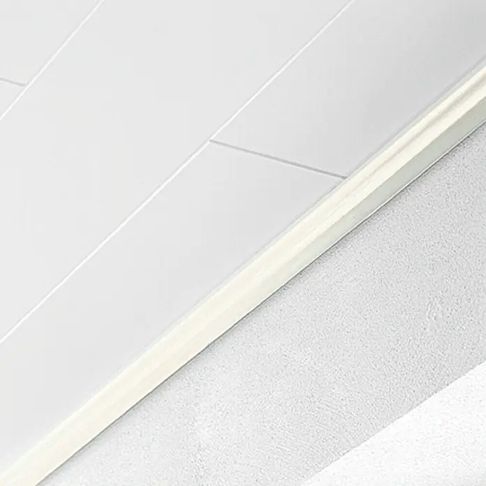 LOGOCLIC Završna stropna lajsna Kruška bijela - 2,6 m x 36 mm x 16 mm - Živopisni prikaz