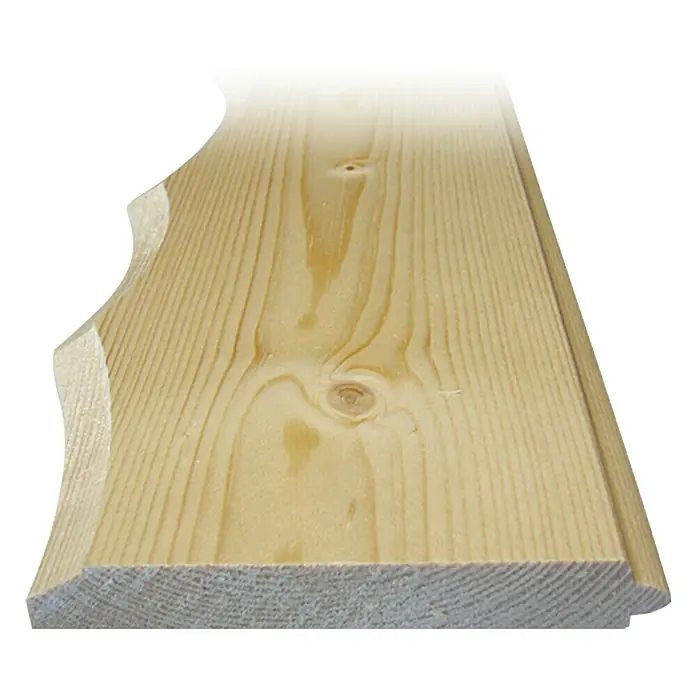 Zierblende mit Feder - Fichte/Tanne, 2.380 x 140 x 18 mm - Detailaufnahme