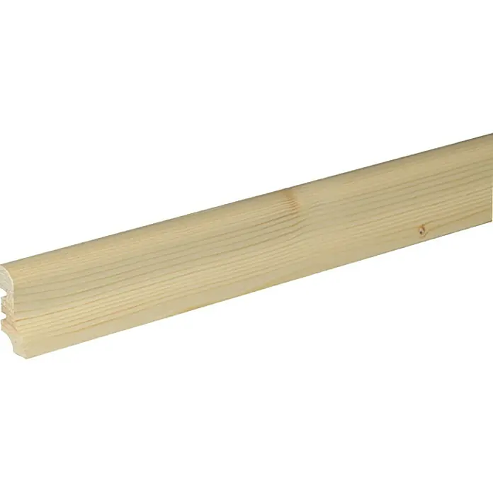 Podna kutna lajsna S8 - 2,4 m x 2 cm x 4 cm, Smreka-bor - Pogled s lijeve strane