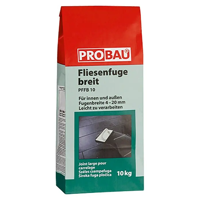 Probau Masa za fugiranje za pločice široka - Antracit, 10 kg - Pogled sprijeda