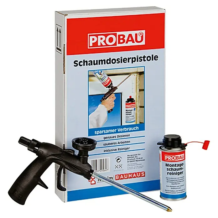 Probau Pištolj za PU pjenu - 1 x pištolj za PU pjenu, 1 x odstranjivač PU pjene 150 ml - Pogled sprijeda