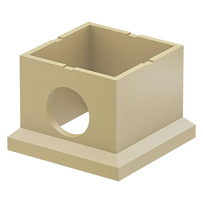ACO Self Aufsatzkasten - 25 x 25 x 20 cm, Durchmesser: 100 mm - Rechte Seitenansicht