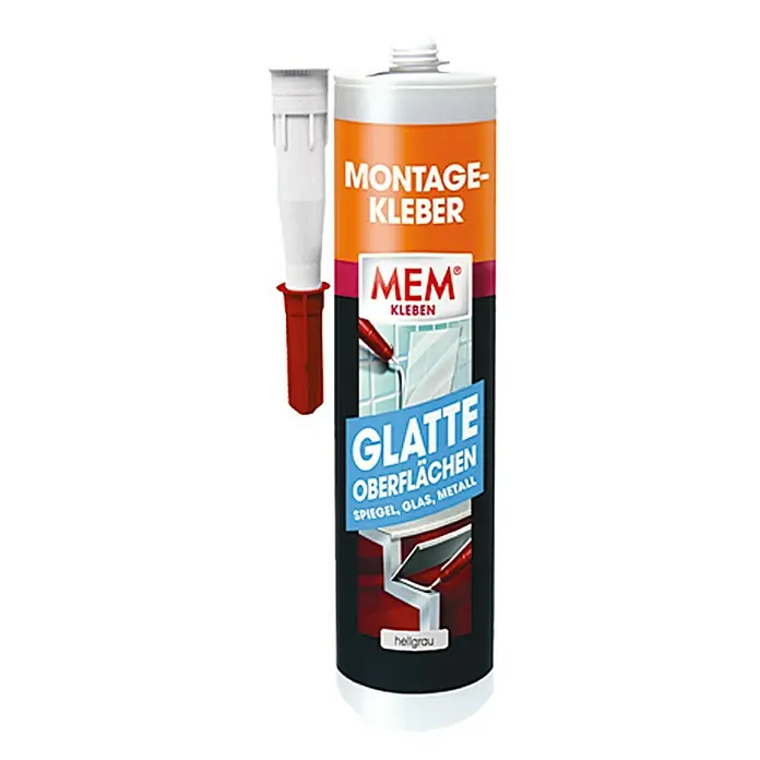 MEM Montagekleber Glatte Oberflächen - Hellgrau, 390 g